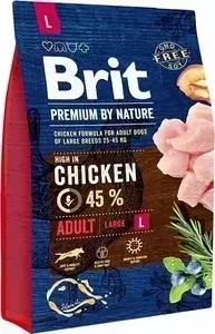 Сухой корм Brit Premium by Nature Adult L Hight in Chicken с курицей для взрослых собак крупных пород 3кг (526444)