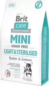 Сухой корм Brit Care MINI Grain-Free Light Sterilised Rabbit Salmon беззерновой c кроликом и лососем для собак мелких пород 2кг (521067): характеристи