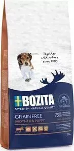 Сухой корм BOZITA Grain Free Mother Puppy with Elk 30/16 беззерновой с мясом лося для щенков, беременных и ящих сук всех пород 2кг (40423)