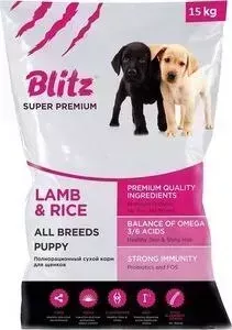 Сухой корм BLITZ Superior Nutrition Puppy All Breeds with Lamb Rice с ягнёнком и рисом для щенков всех пород 15кг