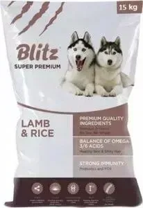 Сухой корм BLITZ Superior Nutrition Adult Dog All Breeds with Lamb Rice c ягнёнком и рисом для взрослых собак всех пород 15кг