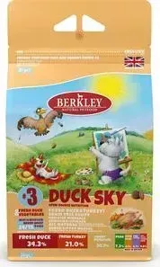 Сухой корм Berkley №3 Adult DUCK SKY Fresh Duck Vegetables беззерновой с уткой, индейкой и овощами для собак мелких и средних пород 2кг (75301)