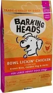 Сухой корм BARKING HEADS Adult Dog Large Breed Big Foot For Breeds 25kg Larger with Chicken с курицей и рисом для собак крупных пород 12кг (0544/18125