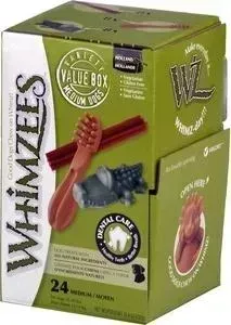 Лакомство Whimzees Variety Box M МИКС (палочки/ щетки/ крокодильчики) для собак М 24шт в коробке (WHZ572)