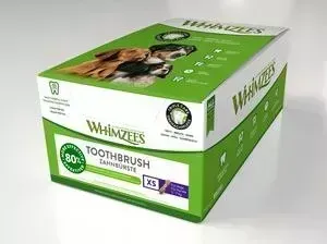 Лакомство Whimzees Toothbrush Star XS Bulk In Display Box Зубная щетка для собак XS 7см 350шт в коробке (WHZ241ROW)
