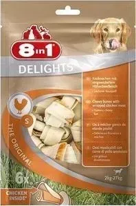 Лакомство 8in1 DELIGHTS S Chicken косточка 11см с курицей для собак мелких и средних пород (6шт)