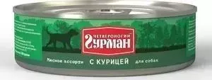 Консервы Четвероногий гурман Мясное ассорти с курицей для собак 100г