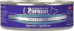 Консервы Четвероногий гурман Silver Line кролик с крабами для собак 100г