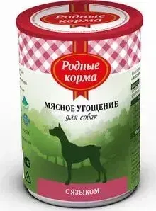 Корм Родные Корма Мясное угощение с Языком для собак 340г