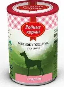 Корм Родные Корма Мясное угощение с Сердцем для собак 340г