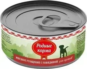 Корм Родные Корма Мясное угощение с Говядиной для щенков 100г