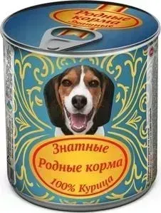 Корм Родные Корма Знатные 100 &#037; Курица для собак 340г