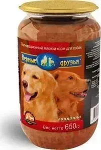 Консервы Верные друзья Говядина для собак 650г