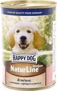 Консервы Happy Dog Natur Line Welpen ягненок с печенью, сердцем и рисом для щенков 400г (72189)
