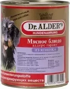 Консервы Dr.ALDER&amp;#039;s Dr.ALDER&s Мясное блюдо алдерс гарант из ягнёнка для собак 750г (7741)