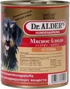 Консервы Dr.ALDER&amp;#039;s Dr.ALDER&s Мясное блюдо алдерс гарант из птицы для собак 750г (7739)