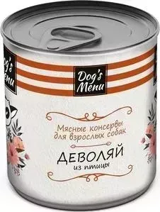 Консервы Dog&amp;#039;s Menu Dog&s Menu Деволяй из птицы для взрослых собак 750г