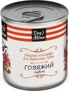 Консервы Dog&amp;#039;s Menu Dog&s Menu Говяжий пудинг для взрослых собак 750г