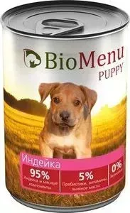 Консервы BioMenu Puppy Индейка 95&#037; индейка и мясные компоненты для щенков 410г