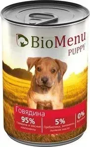 Консервы BioMenu Puppy Говядина 95&#037; говядина и мясные компоненты для щенков 410г