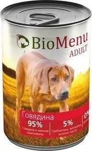 Консервы BioMenu Adult Говядина 95&#037; говядина и мясные компоненты для собак 410г