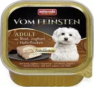 Консервы Animonda Vom Feinsten Adult меню для гурманов с говядиной, йогуртом и овсяными хлопьями для привередливых собак 150г (82665)