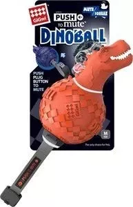 Игрушка GiGwi Push to Mute Dinoball Squeak динозавр с отключаемой пищалкой для собак (75412)