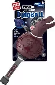 Игрушка GiGwi Push to Mute Dinoball Squeak динозавр с отключаемой пищалкой для собак (75393)
