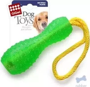 Игрушка GiGwi Dog Toys Rubber резиновая гантеля на веревке для собак (75251)