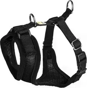 Шлейка Hunter Harness Manoa M (44-55см) нейлон/сетчатый текстиль черная для собак