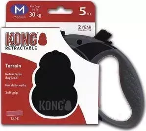 Рулетка KONG Terrain M лента 5м черная для собак до 30кг