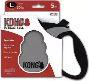 Рулетка KONG Terrain L лента 5м серая для собак до 50кг