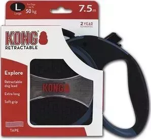 Рулетка KONG Explore L лента 7,5м синяя для собак до 50кг