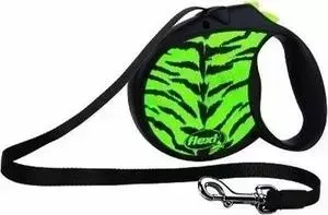 Рулетка Flexi Safari Tiger S трос 5м зеленая для собак до 12кг