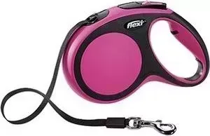 Рулетка Flexi New Comfort М лента 5м черный/розовый для собак до 25кг