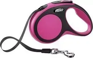 Рулетка Flexi New Comfort S лента 5м черный/розовый для собак до 15кг
