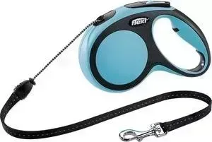 Рулетка Flexi New Comfort M трос 5м синяя для собак до 20кг