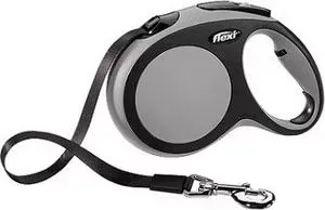 Рулетка Flexi New Comfort L лента 5м черный/серый для собак до 60кг