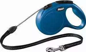 Рулетка Flexi New Classic S трос 8м синяя для собак до 12кг