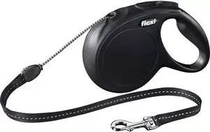 Рулетка Flexi New Classic M трос 8м черная для собак до 20кг