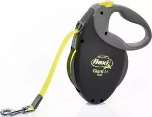 Рулетка Flexi Giant M Neon лента 8м черная для собак до 25кг