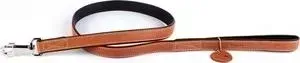 Поводок CoLLaR SOFT кожаный двойной 122см*25мм коричневый верх черный низ для собак (7259)