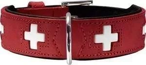 Ошейник Hunter Collar Swiss 65 (51-58,5см) кожа красный/черный для собак