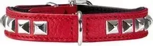Ошейник Hunter Collar Rocky petit 30 nickel (23-27см) кожа красный для собак