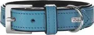 Ошейник Hunter Collar Capri 60 nickel (46-52см) натуральная кожа бирюзовый/черный для собак