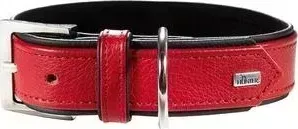 Ошейник Hunter Collar Capri 45 nickel (33-39см) натуральная кожа красный/черный для собак