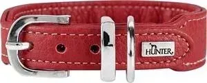 Ошейник Hunter Collar Cannes Mini 37 (29-34см) натуральная кожа красный для собак