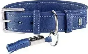 Ошейник Hunter Collar Cannes 50 (34-42см)/2,8см натуральная кожа синий для собак