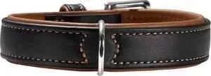 Ошейник Hunter Collar Canadian Elk 65 (50-56см) кожа лося черный/коньячный для собак