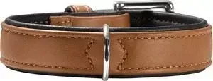 Ошейник Hunter Collar Canadian Elk 50 (37-43см) кожа лося коньячно-черный для собак